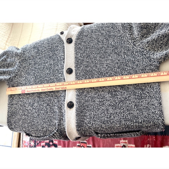 ROOTS CABIN Shawl Cardigan in Cotton Blend Grey Oat Mix - M - Picture 11 of 13